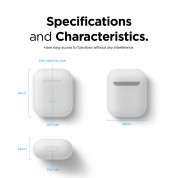 Elago Airpods Skinny Silicone Case - тънък силиконов калъф за Apple Airpods и Apple Airpods 2 with Wireless Charging Case (бял-фосфор)  6
