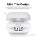 Elago Airpods Skinny Silicone Case - тънък силиконов калъф за Apple Airpods и Apple Airpods 2 with Wireless Charging Case (бял-фосфор)  3