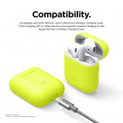 Elago Airpods Skinny Silicone Case - тънък силиконов калъф за Apple Airpods и Apple Airpods 2 with Wireless Charging Case (жълт-фосфор)  3