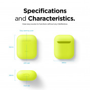 Elago Airpods Skinny Silicone Case - тънък силиконов калъф за Apple Airpods и Apple Airpods 2 with Wireless Charging Case (жълт-фосфор)  4