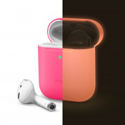 Elago Airpods Skinny Silicone Case - тънък силиконов калъф за Apple Airpods и Apple Airpods 2 with Wireless Charging Case (розов-фосфор)  1