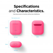 Elago Airpods Skinny Silicone Case - тънък силиконов калъф за Apple Airpods и Apple Airpods 2 with Wireless Charging Case (розов-фосфор)  7