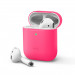 Elago Airpods Skinny Silicone Case - тънък силиконов калъф за Apple Airpods и Apple Airpods 2 with Wireless Charging Case (розов-фосфор)  1