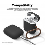 Elago Airpods Skinny Silicone Hang Case - тънък силиконов калъф с карабинер за Apple Airpods и Apple Airpods 2 with Wireless Charging Case (черен)  2