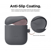 Elago Airpods Skinny Silicone Hang Case - тънък силиконов калъф с карабинер за Apple Airpods и Apple Airpods 2 with Wireless Charging Case (тъмносив)  2