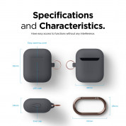Elago Airpods Skinny Silicone Hang Case - тънък силиконов калъф с карабинер за Apple Airpods и Apple Airpods 2 with Wireless Charging Case (тъмносив)  4