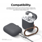 Elago Airpods Skinny Silicone Hang Case - тънък силиконов калъф с карабинер за Apple Airpods и Apple Airpods 2 with Wireless Charging Case (тъмносив)  5
