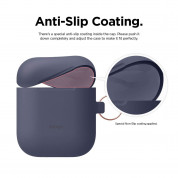Elago Airpods Skinny Silicone Hang Case - тънък силиконов калъф с карабинер за Apple Airpods и Apple Airpods 2 with Wireless Charging Case (тъмносин)  4
