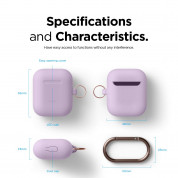 Elago Airpods Skinny Silicone Hang Case - тънък силиконов калъф с карабинер за Apple Airpods и Apple Airpods 2 with Wireless Charging Case (лилав)  2