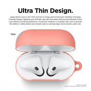 Elago Airpods Skinny Silicone Hang Case - тънък силиконов калъф с карабинер за Apple Airpods и Apple Airpods 2 with Wireless Charging Case (оранжев)  1