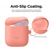 Elago Airpods Skinny Silicone Hang Case - тънък силиконов калъф с карабинер за Apple Airpods и Apple Airpods 2 with Wireless Charging Case (оранжев)  3