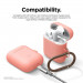 Elago Airpods Skinny Silicone Hang Case - тънък силиконов калъф с карабинер за Apple Airpods и Apple Airpods 2 with Wireless Charging Case (оранжев)  5