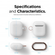Elago Airpods Skinny Silicone Hang Case - тънък силиконов калъф с карабинер за Apple Airpods и Apple Airpods 2 with Wireless Charging Case (бял-фосфор)  4