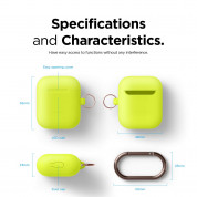 Elago Airpods Skinny Silicone Hang Case - тънък силиконов калъф с карабинер за Apple Airpods и Apple Airpods 2 with Wireless Charging Case (жълт-фосфор)  5