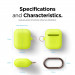Elago Airpods Skinny Silicone Hang Case - тънък силиконов калъф с карабинер за Apple Airpods и Apple Airpods 2 with Wireless Charging Case (жълт-фосфор)  6