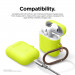 Elago Airpods Skinny Silicone Hang Case - тънък силиконов калъф с карабинер за Apple Airpods и Apple Airpods 2 with Wireless Charging Case (жълт-фосфор)  3