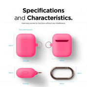 Elago Airpods Skinny Silicone Hang Case - тънък силиконов калъф с карабинер за Apple Airpods и Apple Airpods 2 with Wireless Charging Case (розов-фосфор)  4