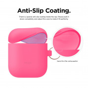 Elago Airpods Skinny Silicone Hang Case - тънък силиконов калъф с карабинер за Apple Airpods и Apple Airpods 2 with Wireless Charging Case (розов-фосфор)  2
