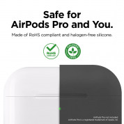Elago Airpods Original Basic Silicone Case - силиконов калъф за Apple Airpods Pro (тъмносив) 2