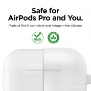 Elago Airpods Original Hang Silicone Case - силиконов калъф с карабинер за Apple Airpods Pro (бял-фосфор) 3