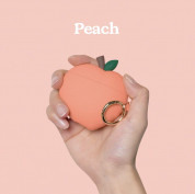 Elago Airpods Peach Design Silicone Case - силиконов калъф с карабинер за Apple Airpods и Apple Airpods 2 (оранжев) 2