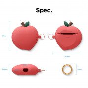 Elago Airpods Peach Design Silicone Case - силиконов калъф с карабинер за Apple Airpods и Apple Airpods 2 (червен)  5