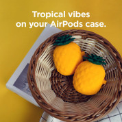 Elago Airpods Pineapple Design Silicone Case - силиконов калъф с карабинер за Apple Airpods и Apple Airpods 2 (оранжев) 1