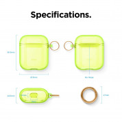 Elago Airpods TPU Hang Case - силиконов (TPU) калъф с карабинер за Apple Airpods и Apple Airpods 2 (зелен-фосфор)  6