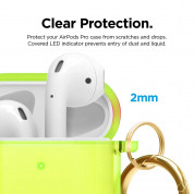 Elago Airpods TPU Hang Case - силиконов (TPU) калъф с карабинер за Apple Airpods и Apple Airpods 2 (зелен-фосфор)  3