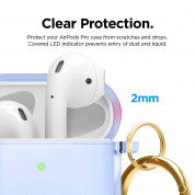 Elago Airpods TPU Hang Case - силиконов (TPU) калъф с карабинер за Apple Airpods и Apple Airpods 2 (светлосин)  3