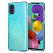 Spigen Liquid Crystal Glitter Case - тънък силиконов (TPU) калъф за Samsung Galaxy A51 (прозрачен)  1