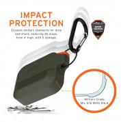 Urban Armor Gear Soft Touch Waterproof Silicone Hang Case - водо и удароустойчив силиконов калъф с карабинер за Apple Airpods Pro (тъмнозелен) 7