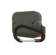 Urban Armor Gear Soft Touch Waterproof Silicone Hang Case - водо и удароустойчив силиконов калъф с карабинер за Apple Airpods Pro (тъмнозелен) 1