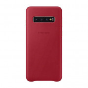 Samsung Leather Cover EF-VG973LREGWW - оригинален кожен калъф (естествена кожа) за Samsung Galaxy S10 (червен)