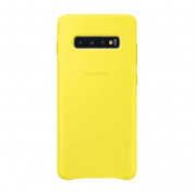 Samsung Leather Cover EF-VG975LYEGWW - оригинален кожен калъф (естествена кожа) за Samsung Galaxy S10 Plus (жълт)