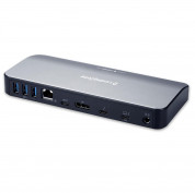 LandingZone Thunderbolt 3 Docking Station, 8K, 180W Power Adapter, Dual Monitor Support - мултифункционален хъб за зареждане и свързване на допълнителна периферия за MacBook Pro 16 (сив)