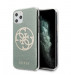 Guess Circle Glitter 4G Case - дизайнерски кейс с висока защита за iPhone 11 Pro (зелен) 1