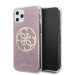 Guess Circle Glitter 4G Case - дизайнерски кейс с висока защита за iPhone 11 Pro (розов) 1