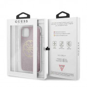 Guess Circle Glitter 4G Case - дизайнерски кейс с висока защита за iPhone 11 Pro (розов) 6