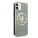 Guess Circle Glitter 4G Case - дизайнерски кейс с висока защита за iPhone 11 (зелен) 5
