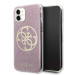 Guess Circle Glitter 4G Case - дизайнерски кейс с висока защита за iPhone 11 (розов) 1