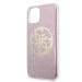 Guess Circle Glitter 4G Case - дизайнерски кейс с висока защита за iPhone 11 (розов) 3