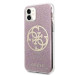 Guess Circle Glitter 4G Case - дизайнерски кейс с висока защита за iPhone 11 (розов) 2