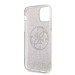 Guess Circle Glitter 4G Case - дизайнерски кейс с висока защита за iPhone 11 Pro Max (розов) 4