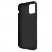 Guess 4G Stripe Leather Hard Case - дизайнерски кожен кейс за iPhone 11 Pro (тъмносив) 3