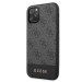 Guess 4G Stripe Leather Hard Case - дизайнерски кожен кейс за iPhone 11 Pro (тъмносив) 2