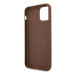 Guess 4G Stripe Leather Hard Case - дизайнерски кожен кейс за iPhone 11 (кафяв) 4