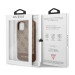 Guess 4G Stripe Leather Hard Case - дизайнерски кожен кейс за iPhone 11 (кафяв) 7
