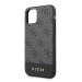 Guess 4G Stripe Leather Hard Case - дизайнерски кожен кейс за iPhone 11 (тъмносив) 3
