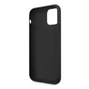 Guess 4G Stripe Leather Hard Case - дизайнерски кожен кейс за iPhone 11 (тъмносив) 3